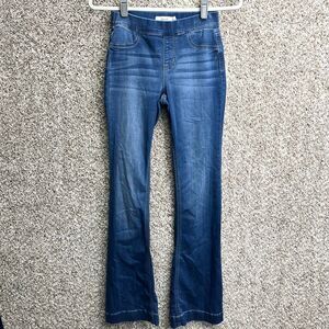 Cello Jeans Women’s Small Medium Wash Mid Rise Pull On Flare Jeggings